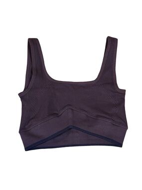 Joja Chocolate Brown Ribbed Athletic Tank Top Nylon Spandex Crop NWOT